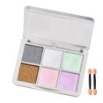 thumbnail image 1 of 011 6-Color Solid Aurora Mirror Nail Powder Set with 2 Sponge Sticks, Multi-Color Shimmer Pigment for DIY Manicure, Optional Types Available, Compact Size 67*48*30mm, Lightweight 120g Package, 1 of 6