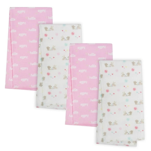 Paquet de 4 couvertures en flanelle biologique Gerber, Hello et forêt Paquet de 4