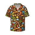 thumbnail image 2 of Lsque Cute Beach Dolphin print Men's Cuban Collar Short Sleeve Shirt Summer Beachwear Casual Button Down Fashionable Vacation Leisure Shirt-XX-Large, 2 of 7