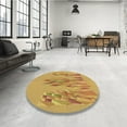 thumbnail image 3 of Ahgly Company Indoor Square Patterned Deep Yellow Area Rugs, 6' Square, 3 of 6
