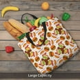 thumbnail image 5 of Pofeuu Burger Print Tote Bag for Women,Hobo HandBags with Zipper,Large Capacity Casual Shoulder Handbags with Inner Pockets, 5 of 7