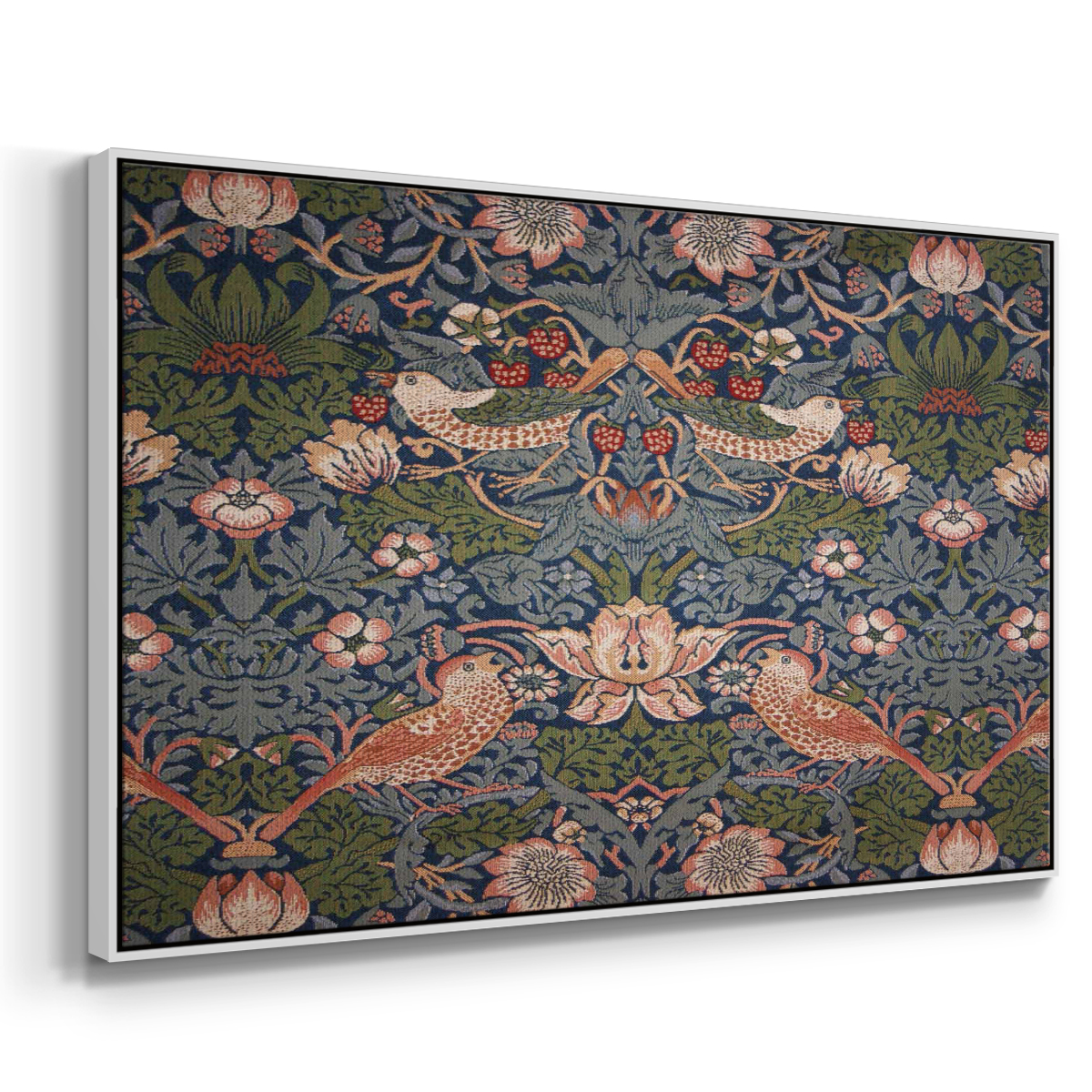 Vintage Abstract Print-LVIII Framed in White Wood Gallery Wrapped Canvas 25 in. x 37 in.
