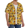 thumbnail image 2 of PAYOHTO Cute French Bulldog & Pumpkins Mens Hawaiian Casual Short-sleeved Shirt Tropical Summer Beach Button Down Shirts, 2 of 7