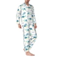 thumbnail image 2 of Naloa Sea Turtle Men’s Pajamas Set - Long Sleeve Button Down Sleep Shirt and Pajama Bottoms Sleepwear Set-Large, 2 of 7