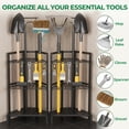 thumbnail image 6 of WEEUSE Garden Tool Organizer, Heavy Duty Metal Yard Tool Tower Rack with 34 Storage Slots & 14 Hooks for Garage Organization and Storage, 6 of 8