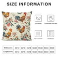 thumbnail image 5 of Orinice Roosters Flowers Graphic Decorative Cushion Throw Pillow Cover for Home Couch Living Room Bed Sofa Soft and Durable All Year Round Use 1PC 20x20in, 5 of 5