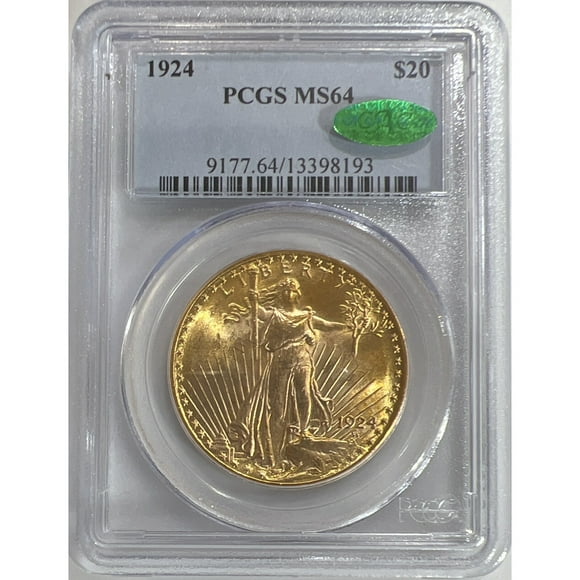 1924 $20 Gold Double Eagle Saint Gaudens Coin PCGS MS-64 CAC
