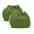 thumbnail image 1 of Uxcell 2 Pcs Bolsa de Maquillaje con Cuerda, 7.3" Bolsa Cosmética de Lona Organizadora de Artículos de Tocador para Viaje, Accesorios de Tocador, Verde, 1 of 7