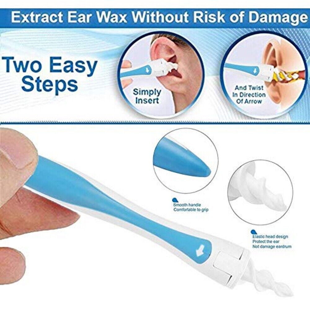 WAXIWAY Q-Grips Ear Wax Remover Kit, 3-in-1 Ear Cleaner + Silicone Ear Wax  Removal Tool w/ 16 Replacement Ear Cleaner Spiral Tips