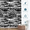 thumbnail image 3 of Black and White Decor Shower Curtain,Retro Abstract Weave Bathroom Decor Polyester Fiber Plastic Rings Quick-Drying Waterproof for Bathroom 60"W x 72"L (Pack of 1), 3 of 6
