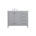 thumbnail image 3 of Elegant Decor Irene 42" Solid Wood and Stone Single Bathroom Vanity in Gray, 3 of 8