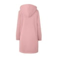 thumbnail image 5 of Lumtrix Long Hoodies for Women Fall 2025 Soft Oversized Fleece Hooded Sweatshirts Solid Color Comfort Zip Up Jackets with Pockets Pink XL, 5 of 5