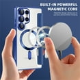 thumbnail image 2 of Feishell Flip Case for Samsung Galaxy S25 Ultra with Camera Lens Protect Film,Magnetic Closure PU Leather Folio Case with RFID Blocking Card Slots Luxury Plating Transparent Phone Cover,Darkblue, 2 of 7