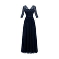 thumbnail image 1 of Vestido de noche largo elegante para mujer, con escote en V, para dama de honor y boda, 1 of 5