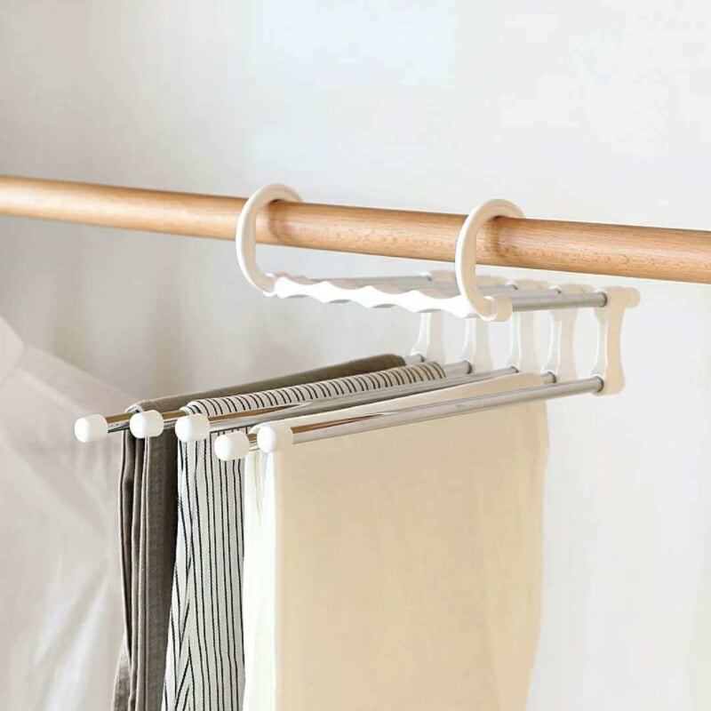 Jeobest Folding Pants Hanger Closet Pants Hanger 5 in 1