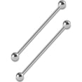 thumbnail image 1 of 2PCS 14G G23 Titanium Straight Barbell Tongue Rings Nipple Barbell Ring Bars Cartilage Earring Body Piercing Jewelry Externally Threaded, 1 of 5