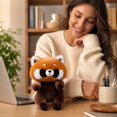 thumbnail image 3 of Red Panda Stuffed Animal with Magnetic Base, 1 Piece, Orange and Brown, for Monitor, Plush Toys, 3 of 5