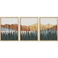 thumbnail image 2 of PixonSign Framed Canvas Print Wall Art Set - Mountain Range Valley & Pine Tree Forest Art - Set of 3 Nature Wilderness Landscape Artwork Illustrations Wall Décor - 12"x16"x3 Panels Natural, 2 of 5