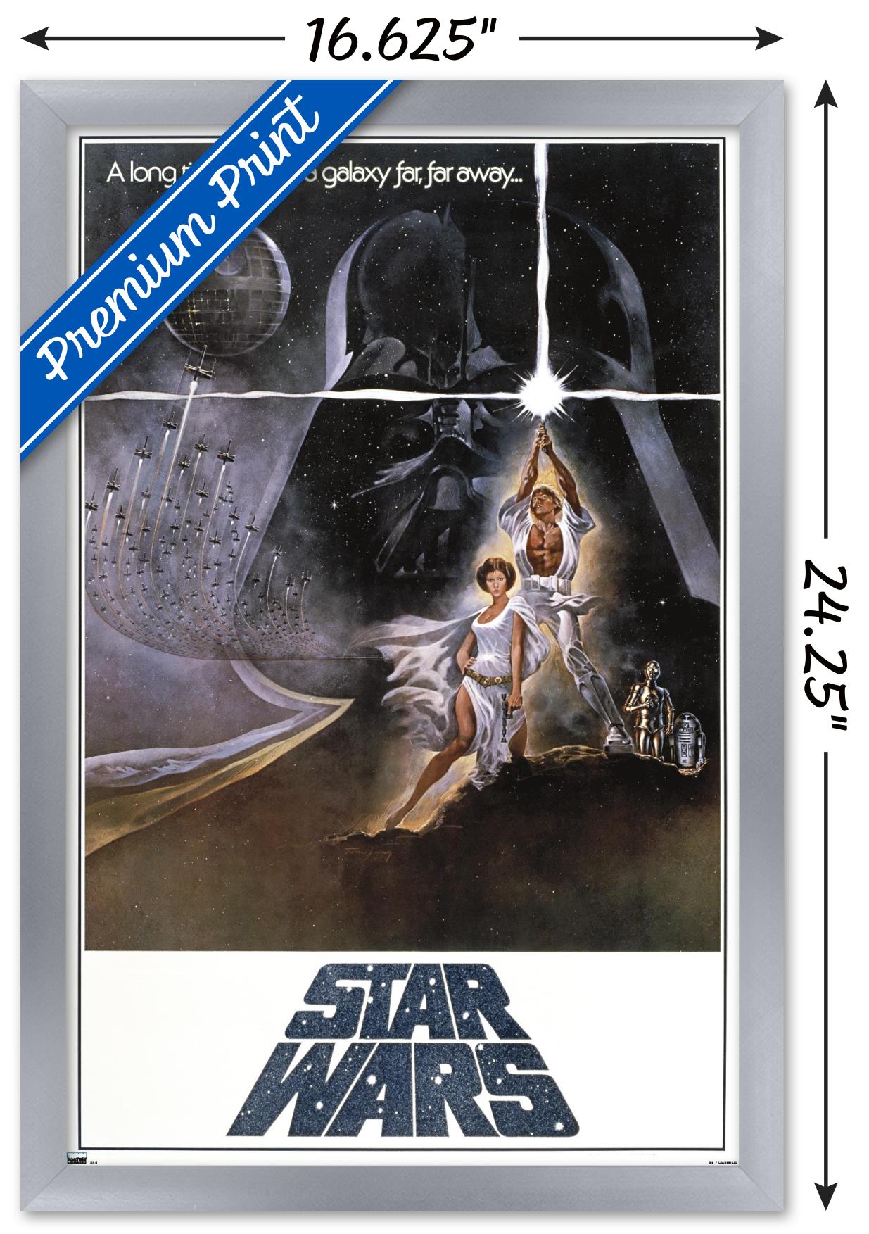 Star Wars: A New Hope - One Sheet B (No Billing Block) Wall Poster, 14.725" x 22.375" Framed