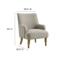 thumbnail image 4 of Armchair Chair, Gray, Fabric, Living Room Lounge Cafe Lobby Hospitality Restaurant, Modern Contemporary, HB37500, 4 of 9