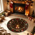 thumbnail image 6 of 3D Illusion Christmas Rugs,23.62" Optical Illusion Round Mat, Machine Washable, Velvet Christmas Decor, Living Room & Bedroom, Festive Holiday Decor(D), 6 of 6