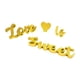 thumbnail image 2 of Letrero de madera con texto "Love IS Sweet and Heart" para decoración de mesa de boda y San Valentín. Dorado, 2 of 9