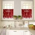 thumbnail image 4 of Red Christmas Kitchen Curtains and Valances Set, Rod Pocket Curtains Tier Farmhouse Window Curtains 24 Inch Length, Winter Pine Trees Snowflake Xmas Ball 3 Piece Kitchen Curtains Set, 4 of 6