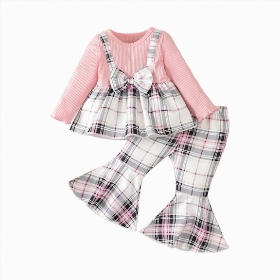 Splozh Fall Baby Girl Clothes Girl Pant Set Long Sleeve Pullover and Soft Pants Toddler Infant Warm Clothes Sets Cute Outfits for Fall,Pink,3-9 Months