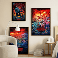 thumbnail image 4 of Póster de arte autoadhesivo de la serie de televisión S-Stranger T-Things, decoración, pintura, arte de pared, papel Kraft blanco, decoración del hogar, 4 of 5