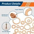 thumbnail image 3 of Uxcell 56Pcs M8 Flat Washer, 8mm ID 13mm OD 1.5mm Thickness Copper Sealing Ring, 3 of 6