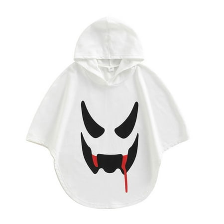 

Yoryorlue Halloween Toddler Kids Children Baby Girls Boys Print Hooded Cape Blouse Tops Mantle Cloak Clothes Outfits