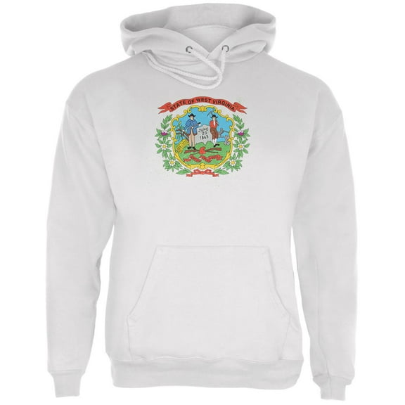 Born and Raised West Virginia State Flag Mens Hoodie White MD