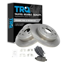 TRQ Rear Brake Pad & Rotor Kit Brake Pads Brake Rotor Ceramic Fits Select 2006-2014 Honda Ridgeline