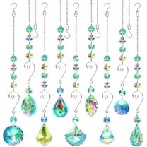 9 Pieces Sun Catchers Indoor Window Suncatcher Crystals Prisms with Chain Pendant Colorful Hanging Ornaments for Windows Chandelier Office Home Garden Decor
