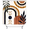 thumbnail image 2 of 4PCS Wavy Swirl Shower Curtain Sets with Rugs, Abstract Shower Curtain, Waterproof Fabric Green Shower Curtain, 70s Art Cute Funky Groovy Vintage Retro Boho Minimal Aesthetic Bathroom Decor, 2 of 7