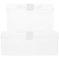 thumbnail image 1 of 2pcs Transparent Storage Box Multi-functional Plastic Box Household Medicine Box Cosmetic Container, 1 of 8
