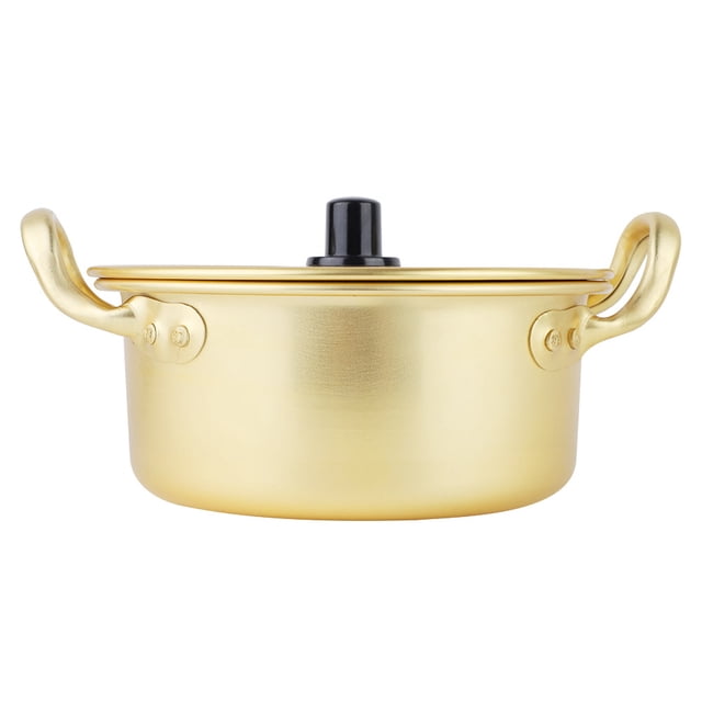 Olla coreana para fideos ramen, olla coreana amarilla de aluminio para fideos instantáneos (20 cm)