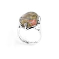 thumbnail image 1 of Ring Oval Natural Stone Cabochon Tiger Eye Opal Unakite Pink Quartz Lapis Lazuli, 1 of 6