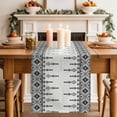 thumbnail image 2 of Table Runner 120 Inches Long for Kitchen Dining, Black White Boho Dresser Scarf Farmhouse, Dining Table Decorations for Wedding/Parties, Vintage Ethnic Tribe Abstract Art Retro 13 x 120 In, 2 of 8
