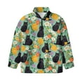 thumbnail image 4 of Uorisanigo Kids Girls Sweatshirt Comfortable Long Sleeve Lapel Zipper Sweatshirt Oversized Floral Black Cat Quarter Zipper Cropped Sweatshirts for Vacation Shopping Exercise Wear, 4 of 7