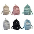 thumbnail image 4 of VONKY Velvet Backpack Solid Color Polyester Lining Easy Matching Zipper Student Girls University Schoolbag Birthday Gift Grey, 4 of 9