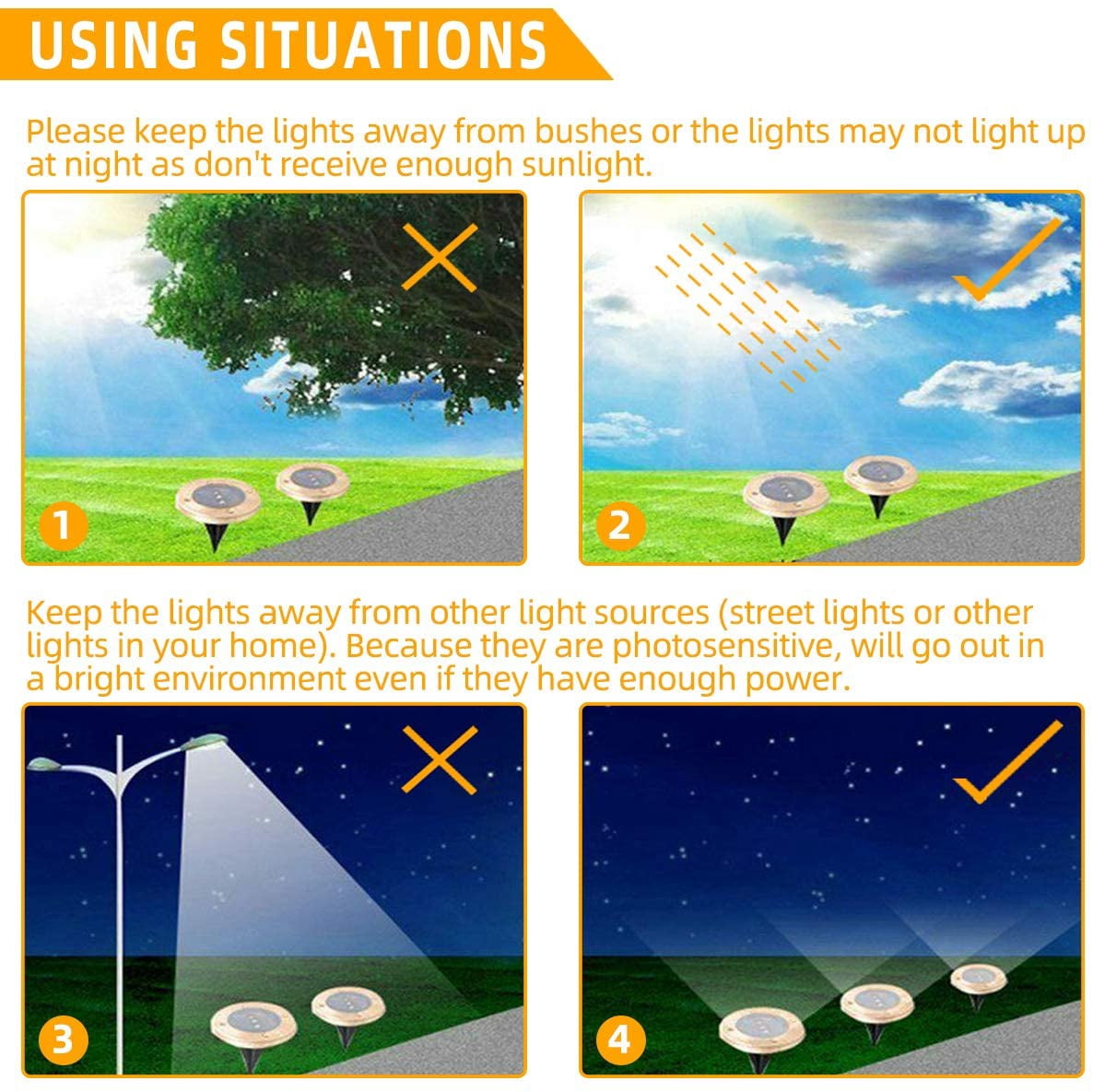 Solar Ground Lights, 8 Pack 8 LED Solar In-Ground Lights, Waterproof Solar Disk Lights Garden Lights Outdoor Landscape Lighting for Patio Pathway Lawn Yard Deck Driveway Walkway, Cool White