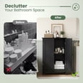 thumbnail image 6 of Gymax Bathroom Storage Cabinet Freestanding Wooden Floor Cabinet w/ Double Doors Black, 6 of 10