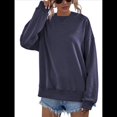 thumbnail image 2 of Sudadera de Larga para Mujer, Holgada, para Hacer Ejercicio, para Salir, Informal, con Capucha Azul Marino L, 2 of 10