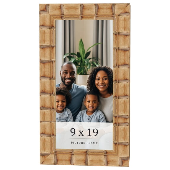 9x19 Frame Beige Real Wood Picture Frame Width 3 inches | Interior Frame Depth 0.5 inches | Natural
