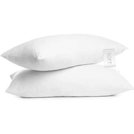 Digital Decor 100% Cotton King Size Hotel Pillows, U.S. Made Hypoallergenic Pillows with Down Alternative Fiber Fill, Set of 2, Three Comfort Levels, (Soft, Medium, Firm) Soft