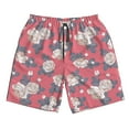 thumbnail image 3 of Uemuo Rose Flowers Pattern Men's Swim Trunks Hawaiian Beach Bathing Suit Swimsuits Beach Quick-Dry Shorts with Pockets-, 3 of 9