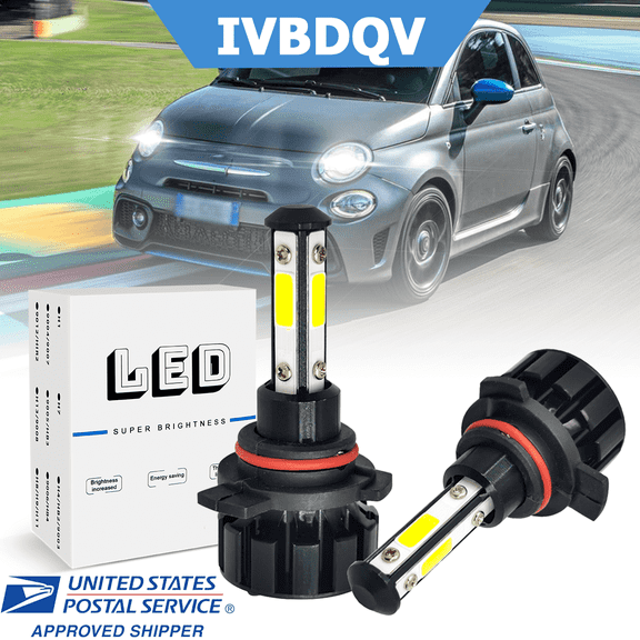 For Fiat 500 2012-2019 LED Headlight Bulbs 9012 High/Low Beam 2Pcs 6000K Super Bright White