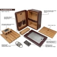 thumbnail image 5 of Prestige Import Group Manhattan XL Travel Cigar Humidor Case Set (Hygrometer, Ashtry, Cutter, Lighter, Humidifier) - Brown, 5 of 11