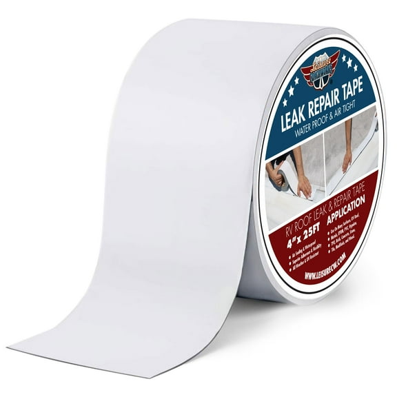 LCW 4" x 25' RV Leak Repair Tape UV Weatherproof Roof Seal Sticky White